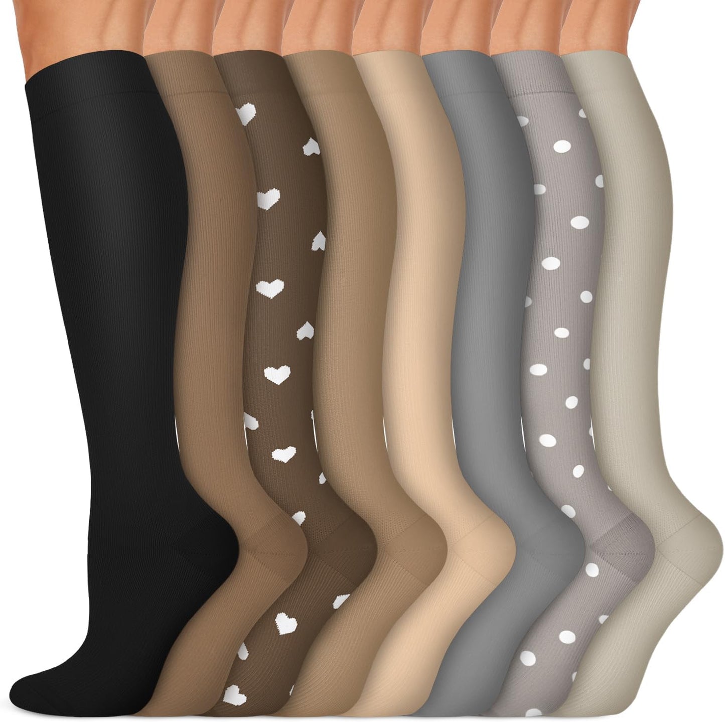 Copper Compression Socks (15-20 Mmhg) for Men & Women - Running, Hiking, Cycling, Travel - Improves Circulation