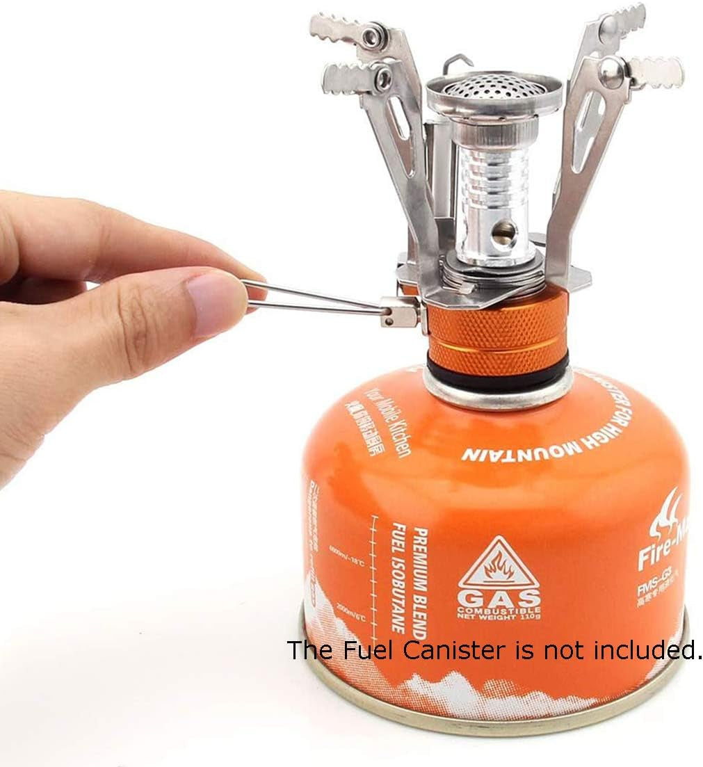 Backpacking Portable Camping Stove with Piezo Ignition Stable Supports Ultralight Stove for Camping Hiking and Backpacking Trips Cooking