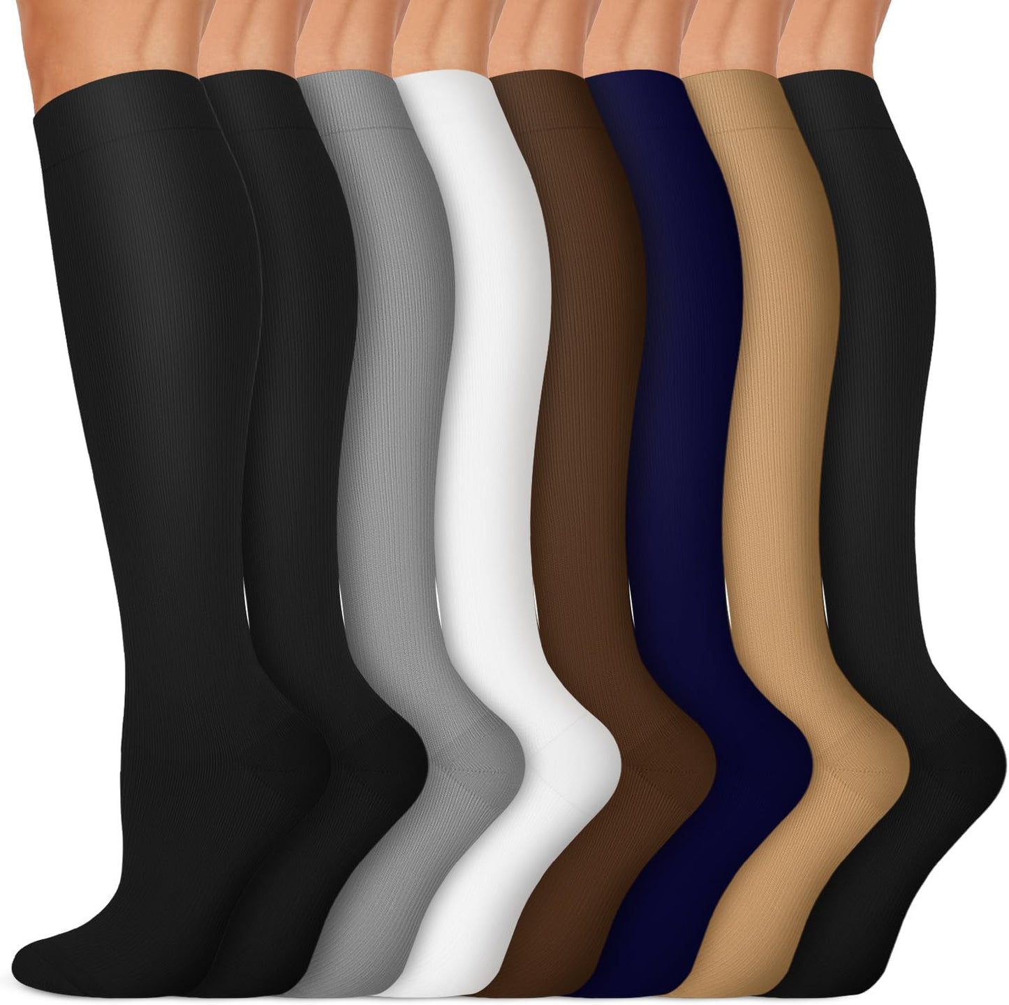 Copper Compression Socks (15-20 Mmhg) for Men & Women - Running, Hiking, Cycling, Travel - Improves Circulation