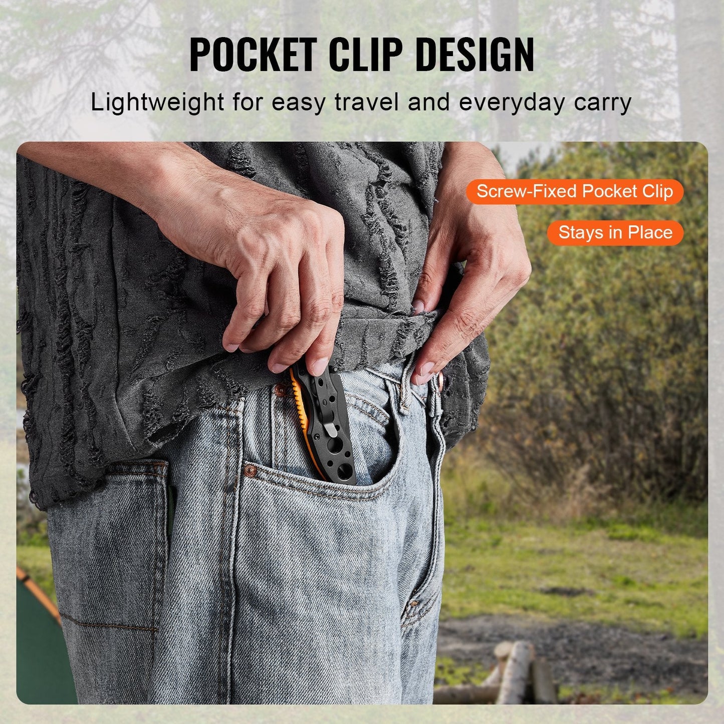 Folding Pocket Knife 3 In/7.6 Blade Aluminum Handle Sharp