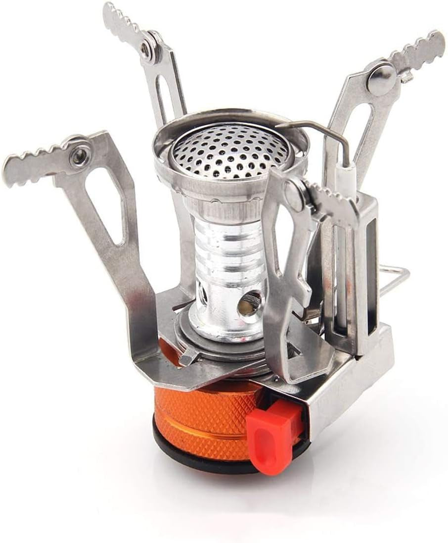 Backpacking Portable Camping Stove with Piezo Ignition Stable Supports Ultralight Stove for Camping Hiking and Backpacking Trips Cooking