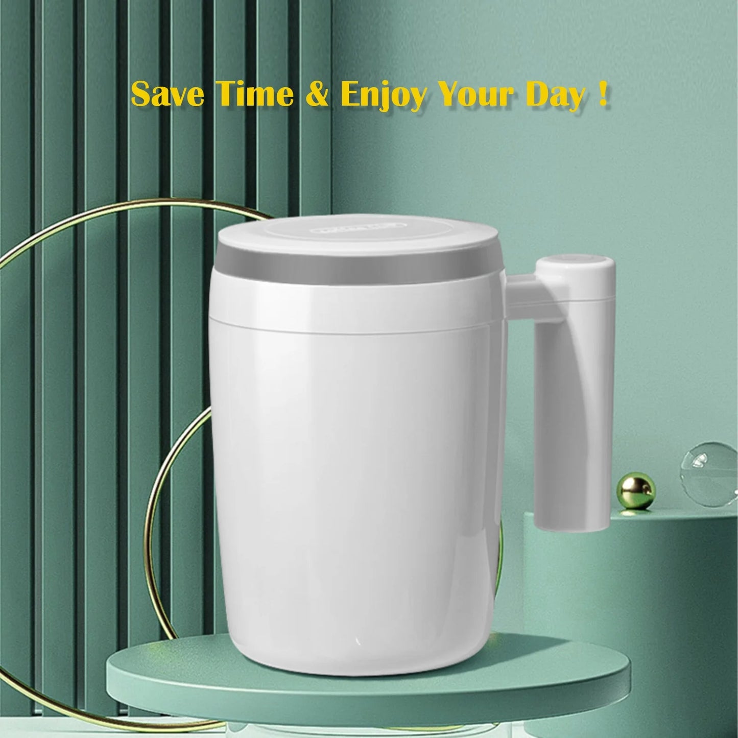 Rechargeable Self Stirring Mug - Magnetic Electric Auto Mixing Stainless Steel Cup