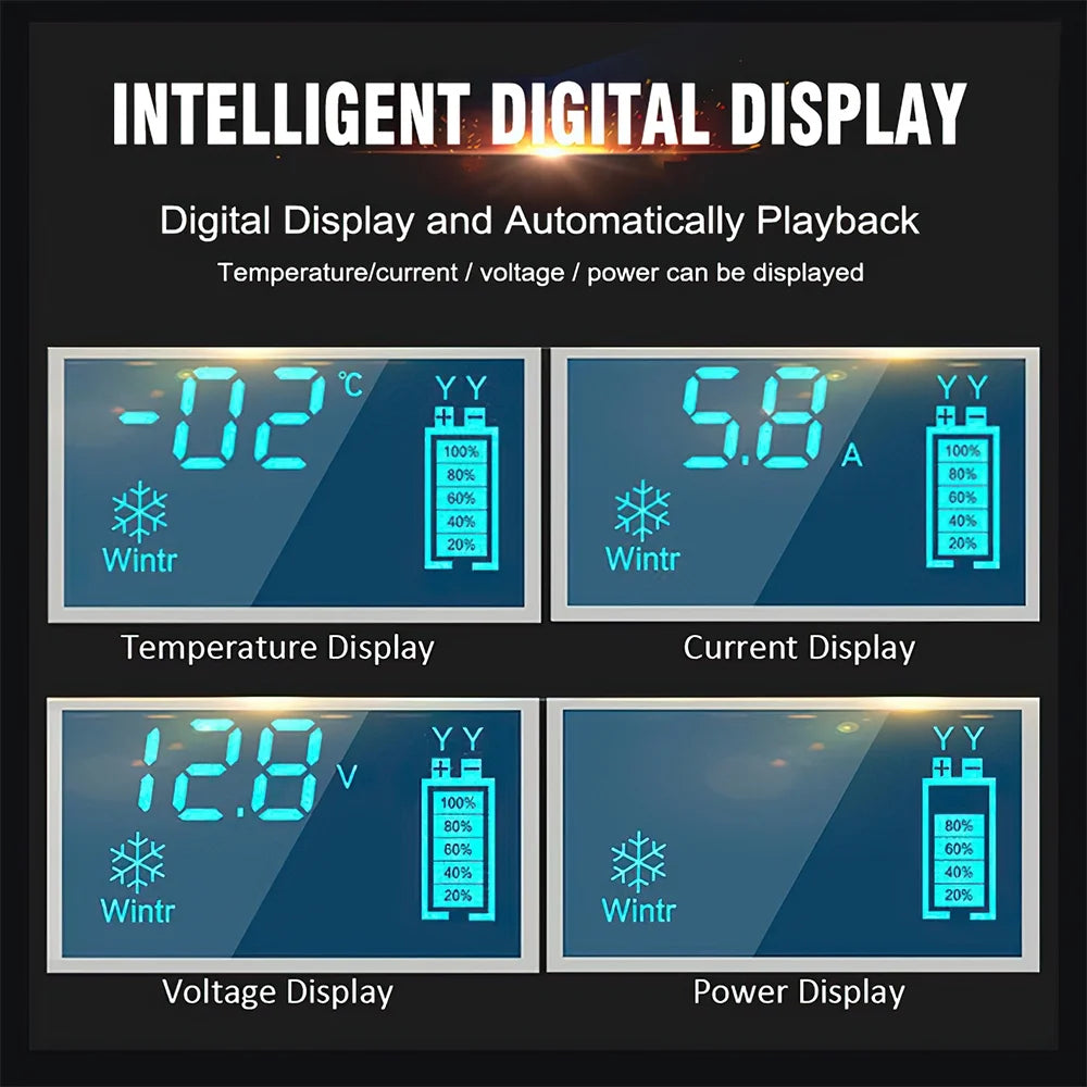 Automatic Smart Charger, 12V 6A Car and Motorcycle Portable Battery Charger with Screen Display, Battery Maintainer