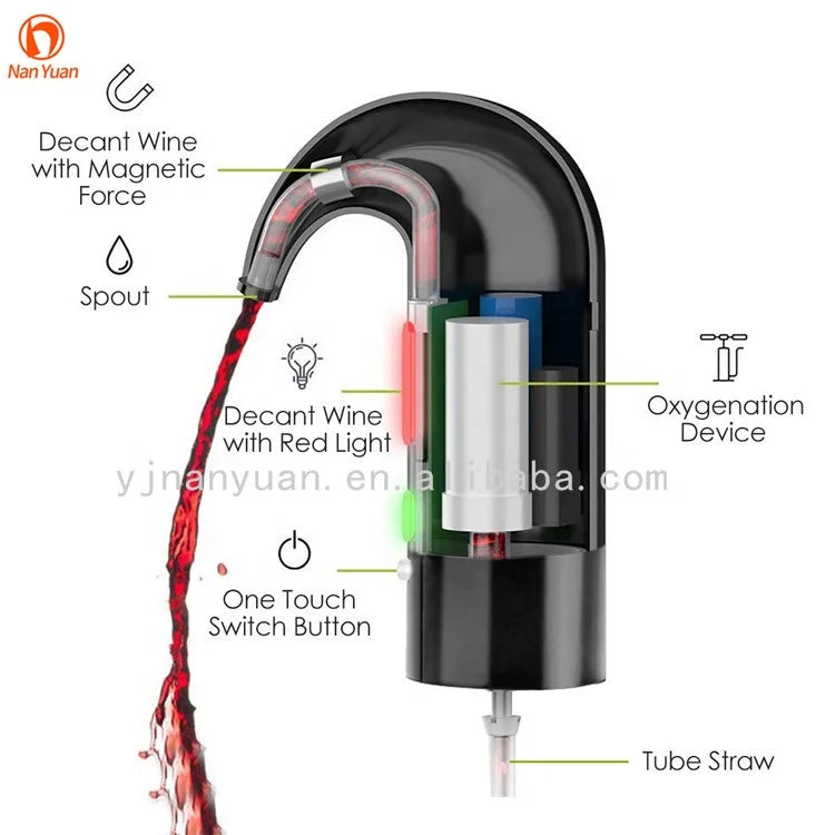 Top Bar Gadgets Electric Wine Aerator Dispenser Pump Decanter With Gift Box - OP Trading Post