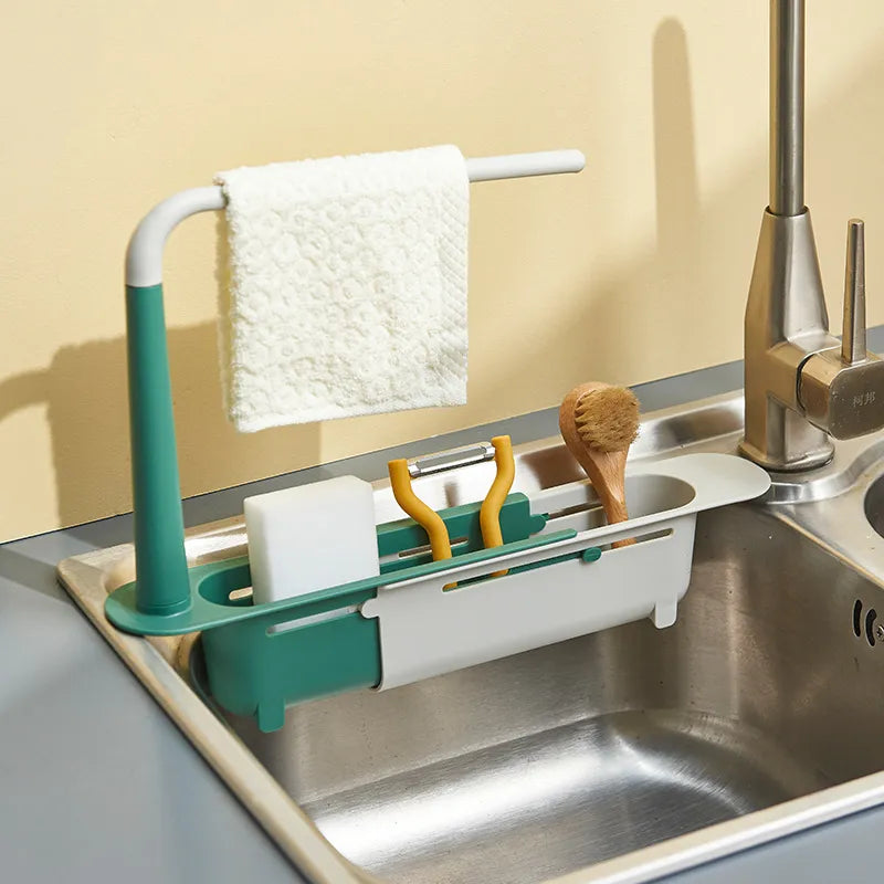 Telescopic Sink Shelf Kitchen Sinks Organizer Soap Sponge Holder and Rack - OP Trading Post