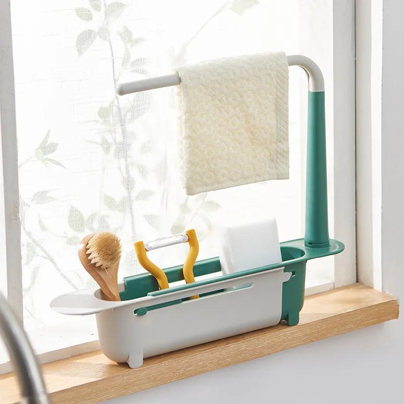 Telescopic Sink Shelf Kitchen Sinks Organizer Soap Sponge Holder and Rack - OP Trading Post