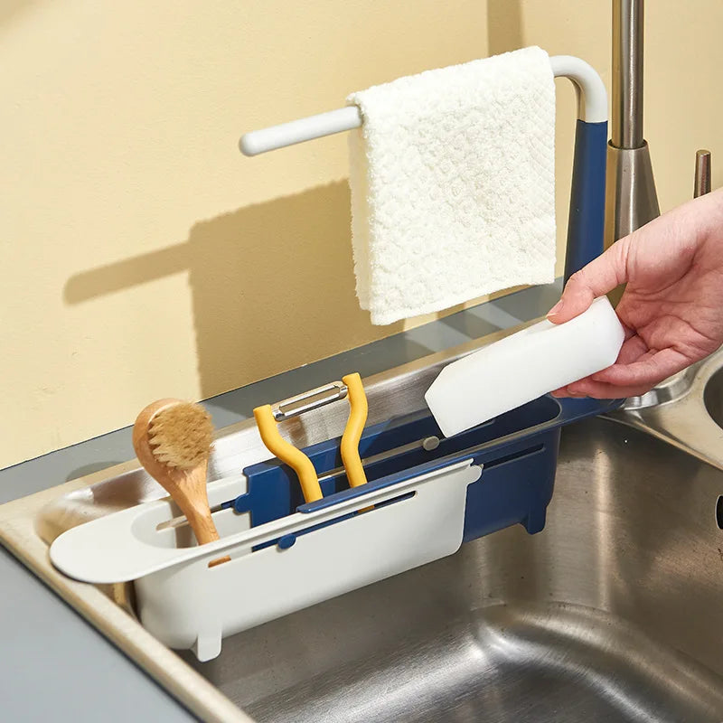 Telescopic Sink Shelf Kitchen Sinks Organizer Soap Sponge Holder and Rack - OP Trading Post