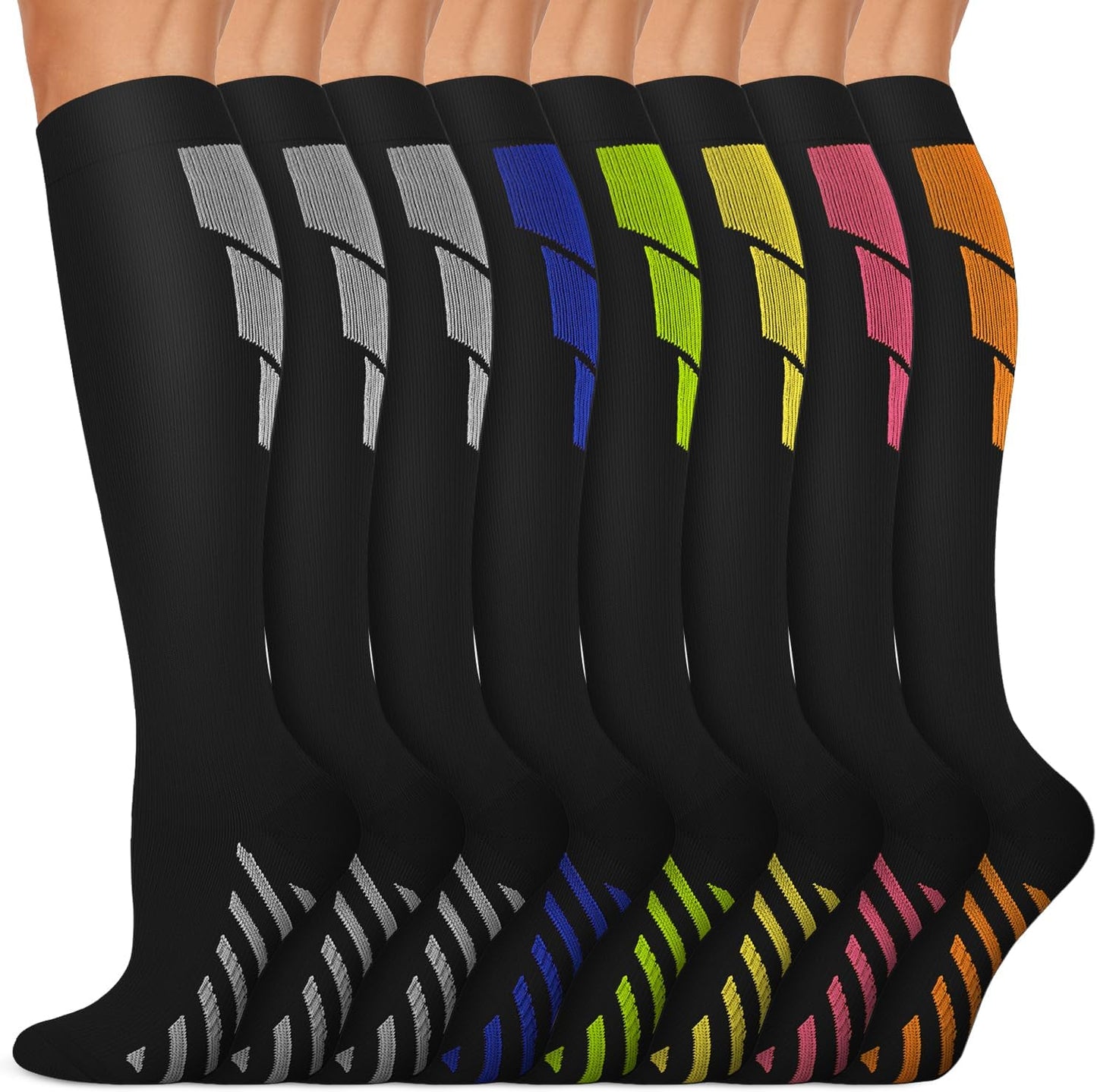 Copper Compression Socks (15-20 Mmhg) for Men & Women - Running, Hiking, Cycling, Travel - Improves Circulation
