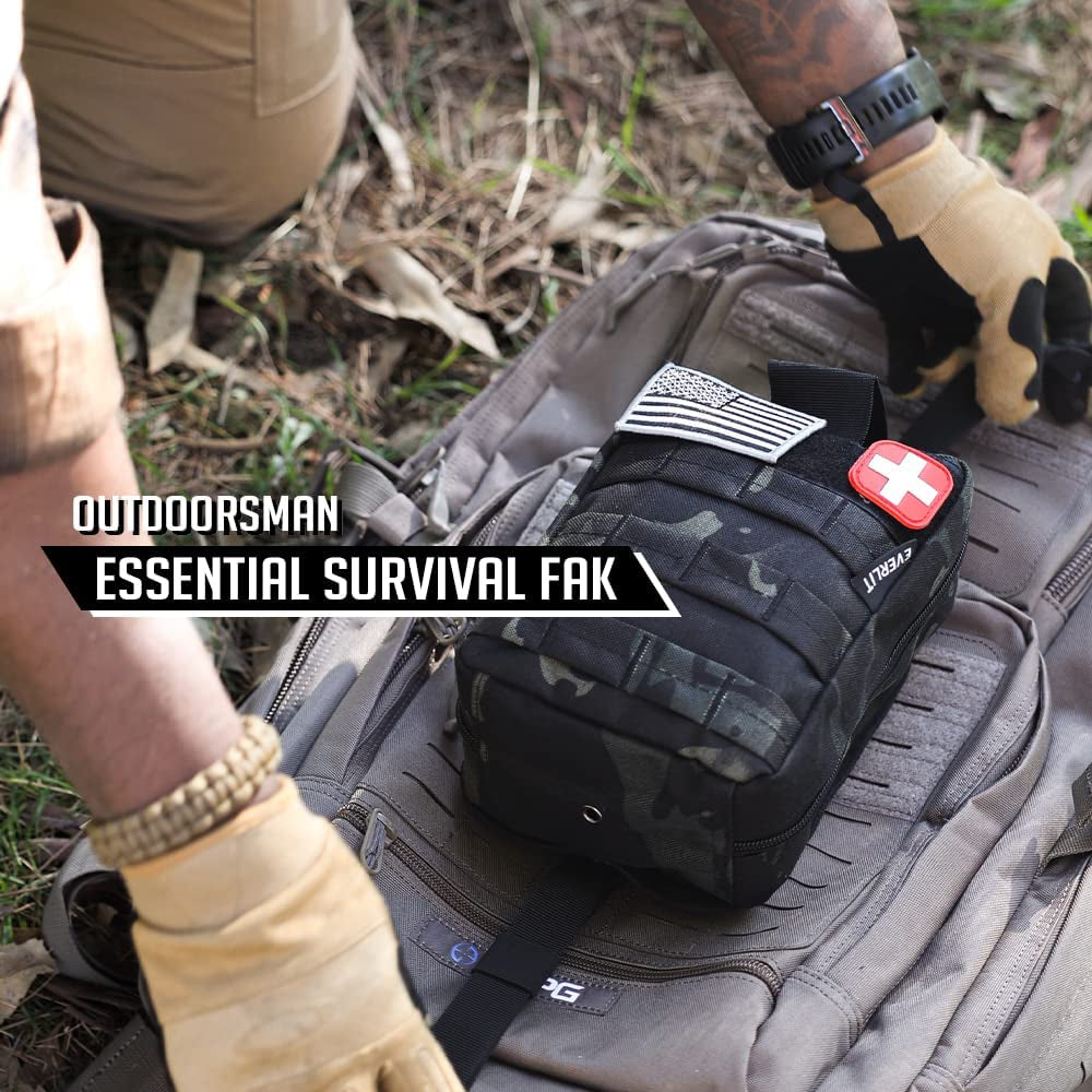250 Pieces Survival First Aid Kit IFAK EMT Molle Pouch Kit Outdoor Gear Emergency Kits Trauma Bag for Camping Boat Hunting Hiking Home Car Earthquake and Adventures