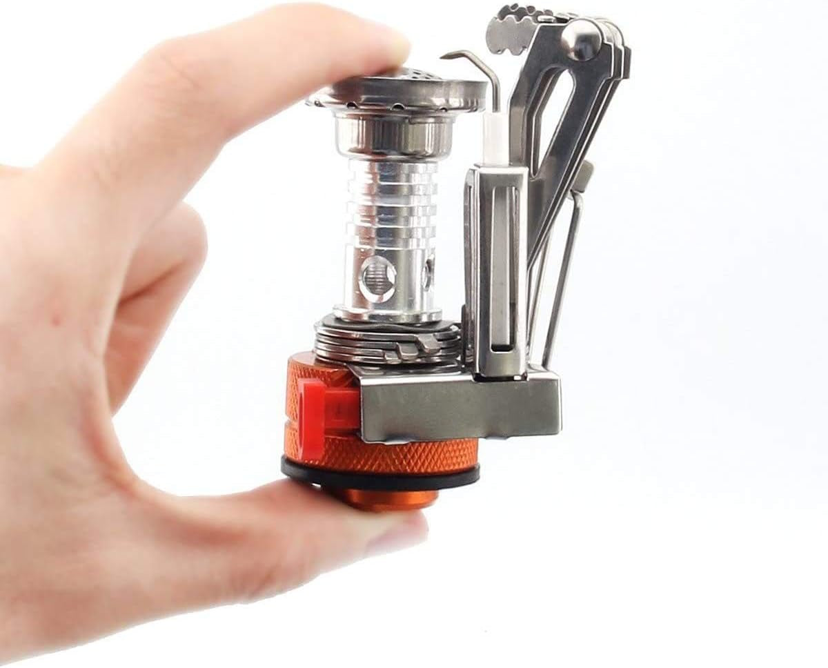 Backpacking Portable Camping Stove with Piezo Ignition Stable Supports Ultralight Stove for Camping Hiking and Backpacking Trips Cooking
