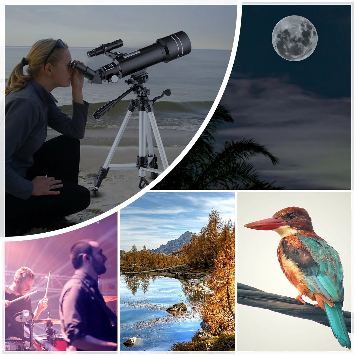 Telescope for Astronomy Fans, 70Mm Aperture 400Mm AZ Mount Refractor Telescope for Kids, Adults, Beginners