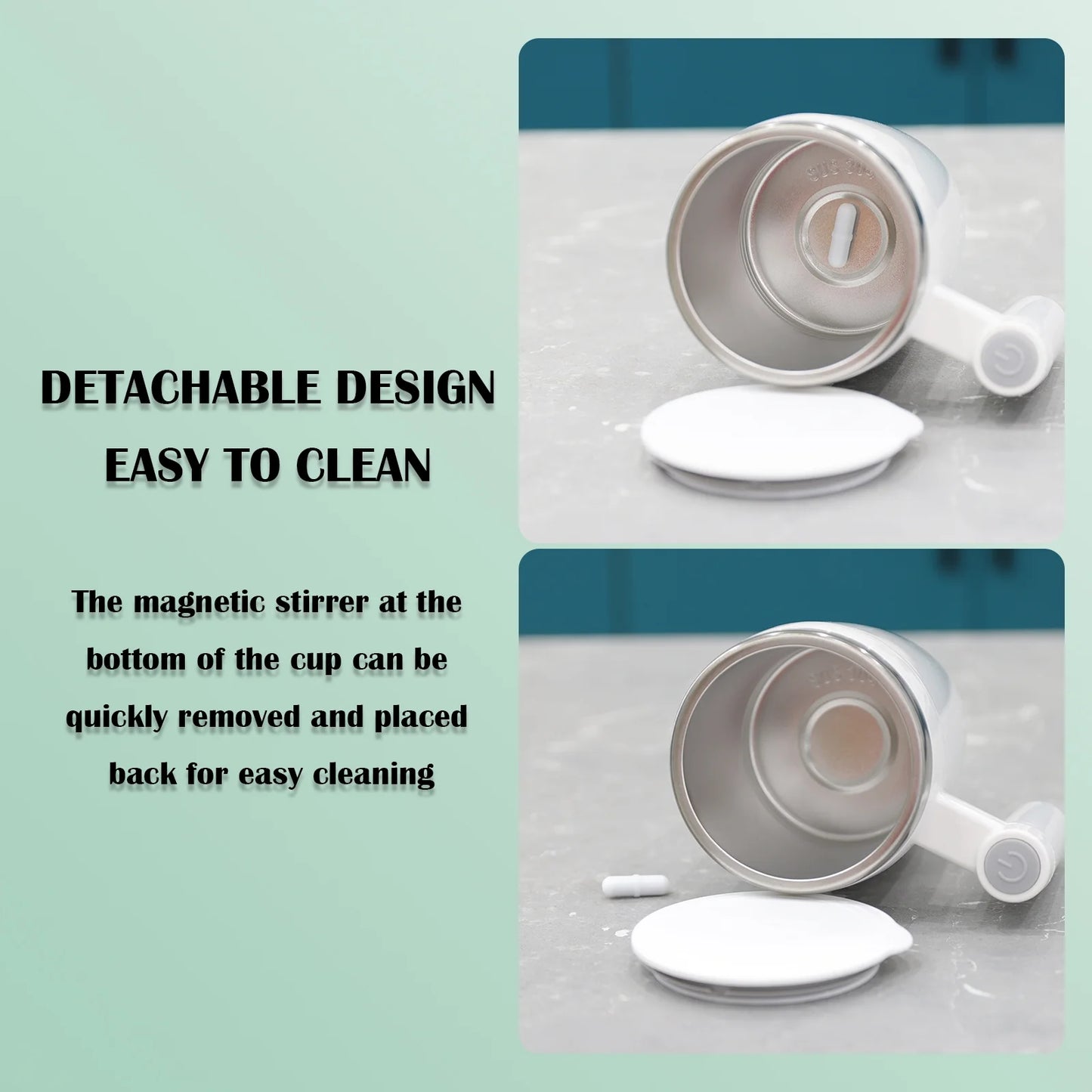 Rechargeable Self Stirring Mug - Magnetic Electric Auto Mixing Stainless Steel Cup