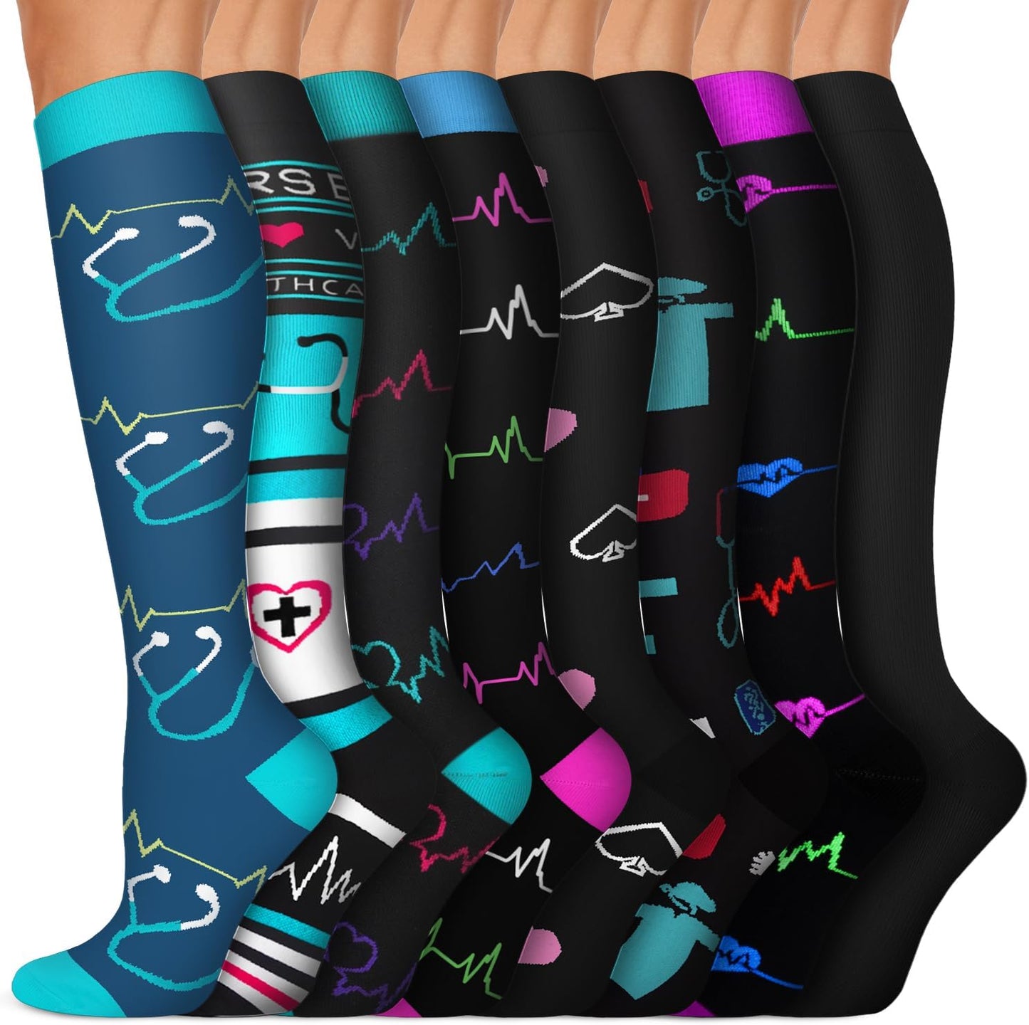 Copper Compression Socks (15-20 Mmhg) for Men & Women - Running, Hiking, Cycling, Travel - Improves Circulation