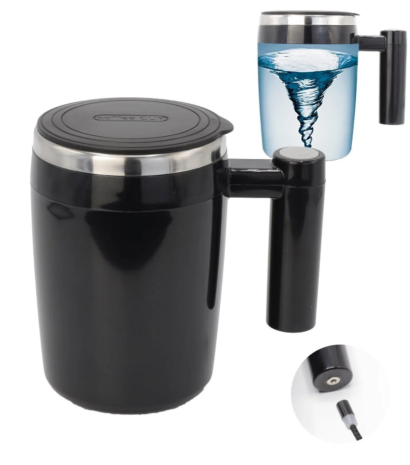 Rechargeable Self Stirring Mug - Magnetic Electric Auto Mixing Stainless Steel Cup