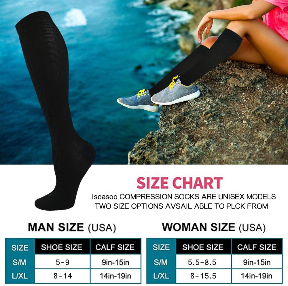 Copper Compression Socks (15-20 Mmhg) for Men & Women - Running, Hiking, Cycling, Travel - Improves Circulation