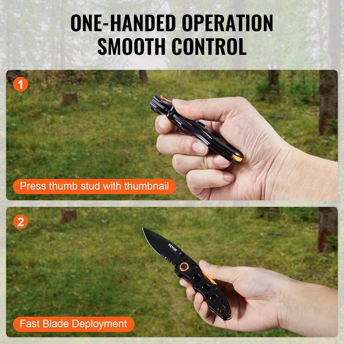 Folding Pocket Knife 3 In/7.6 Blade Aluminum Handle Sharp