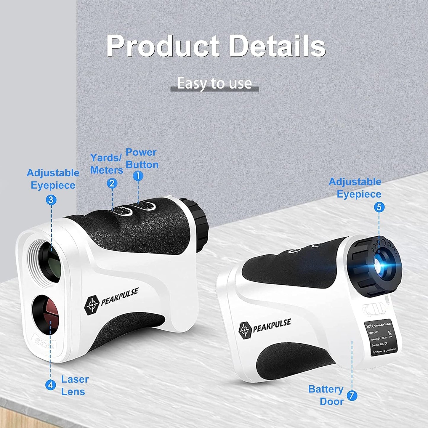 Golf, Camping Rangefinder 650 1400 1700 Yards Distance Measurement 6X Magnification