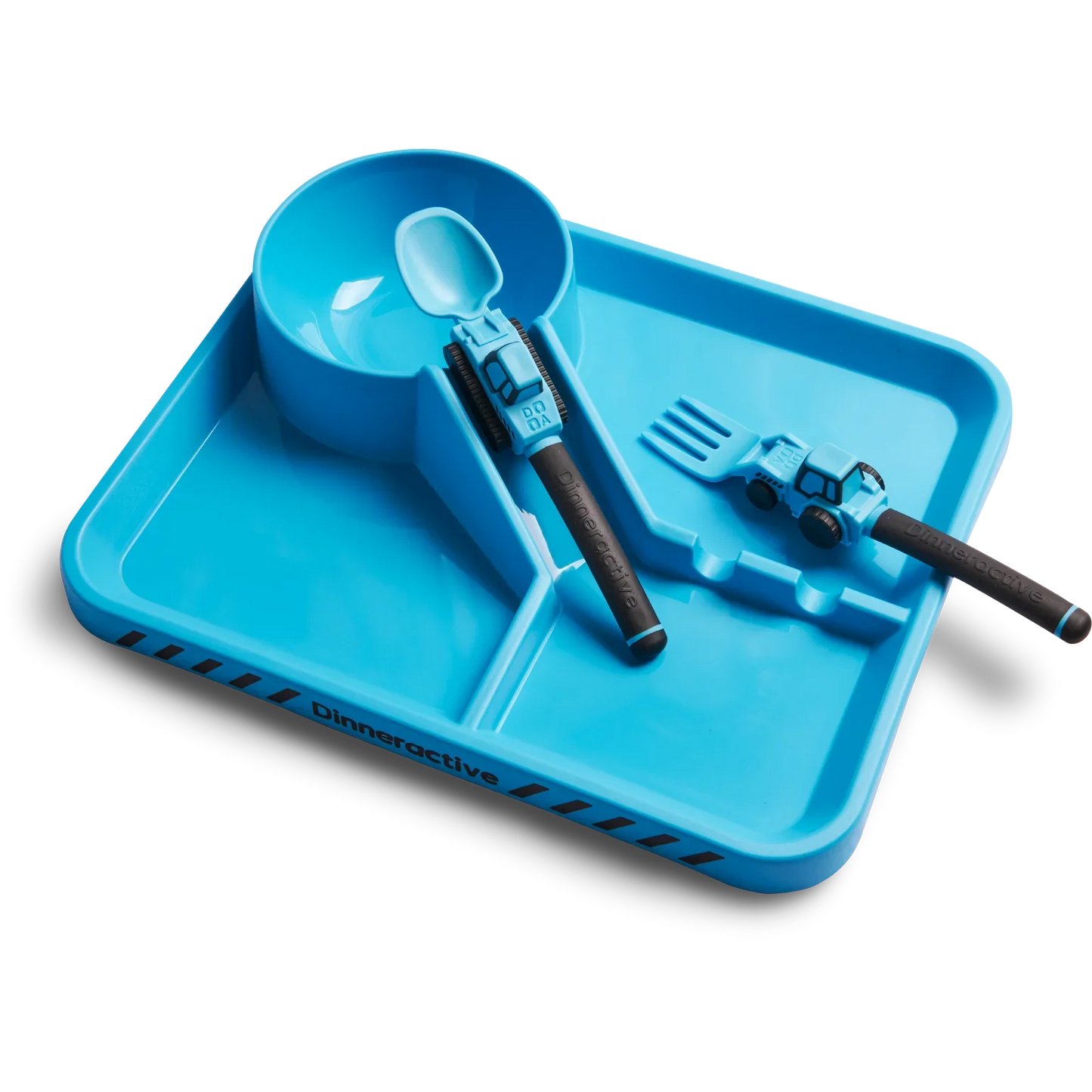 Dining Set for Kids - 3 Piece Construction Themed Toddler Utensils & Toddler Plates