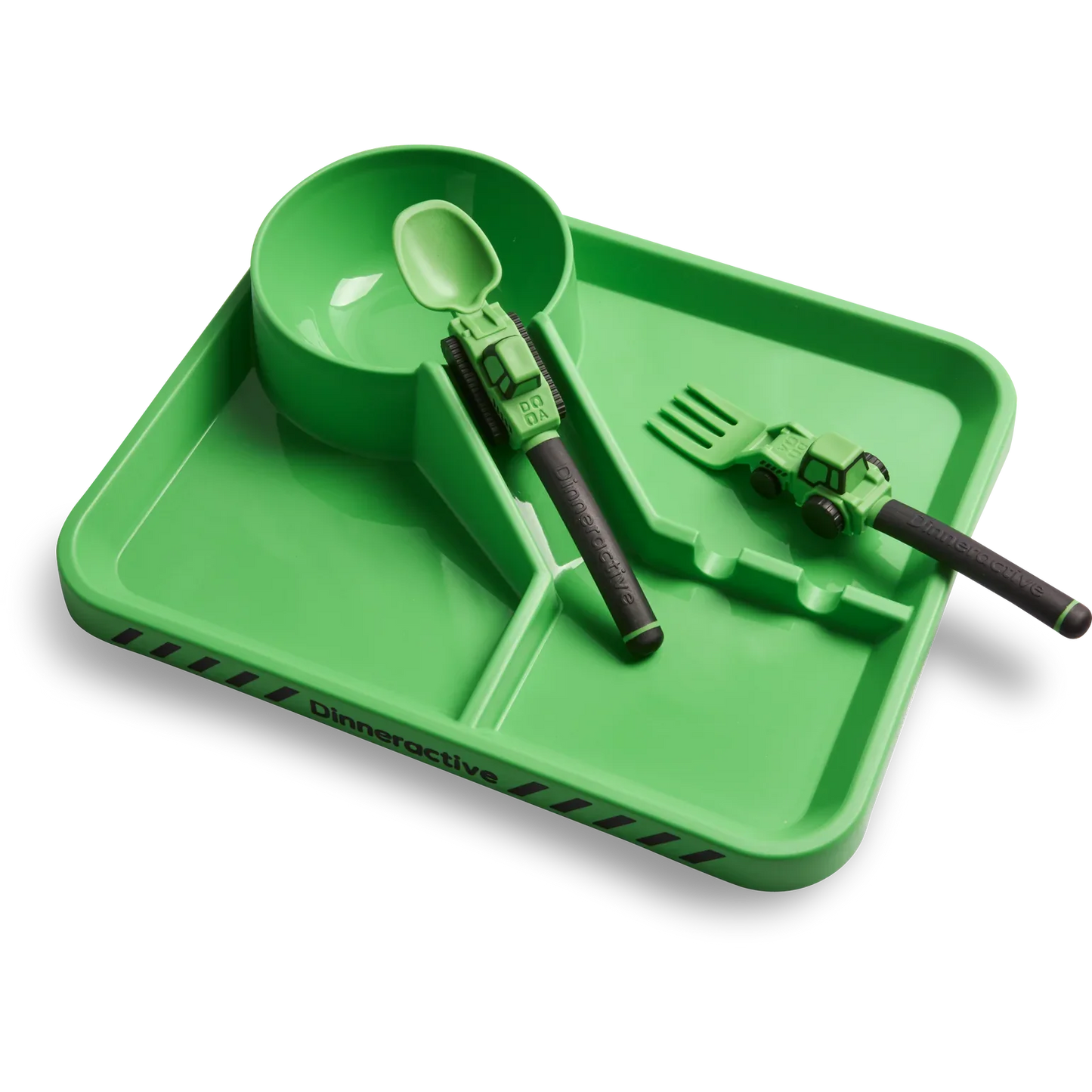 Dining Set for Kids - 3 Piece Construction Themed Toddler Utensils & Toddler Plates