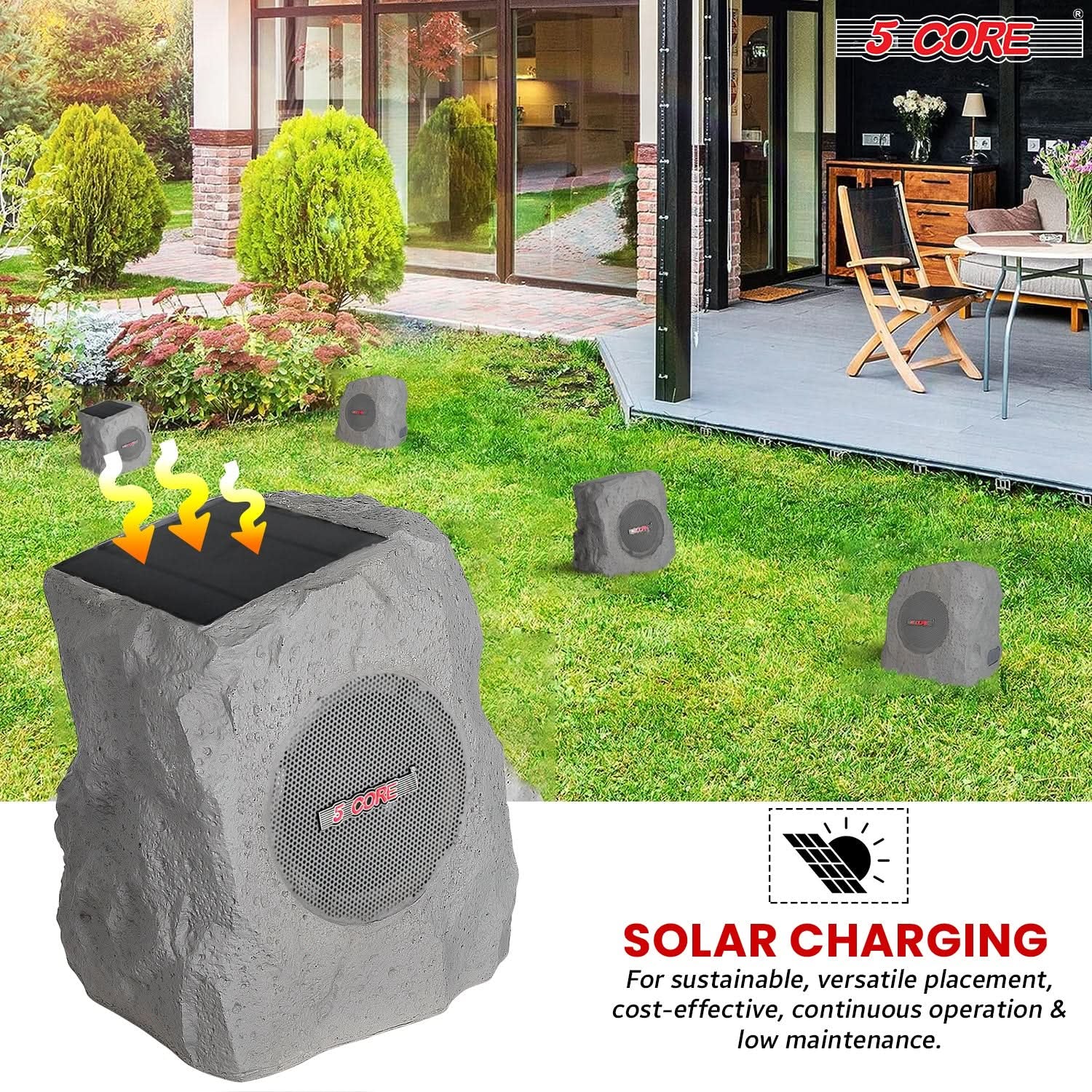 5Core Outdoor Wireless Bluetooth Rock Shape Speaker