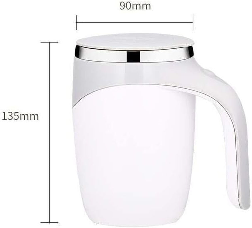 Self Stirring Mug with Lid - Automatic Magnetic Spinning Cup for Coffee, Tea,