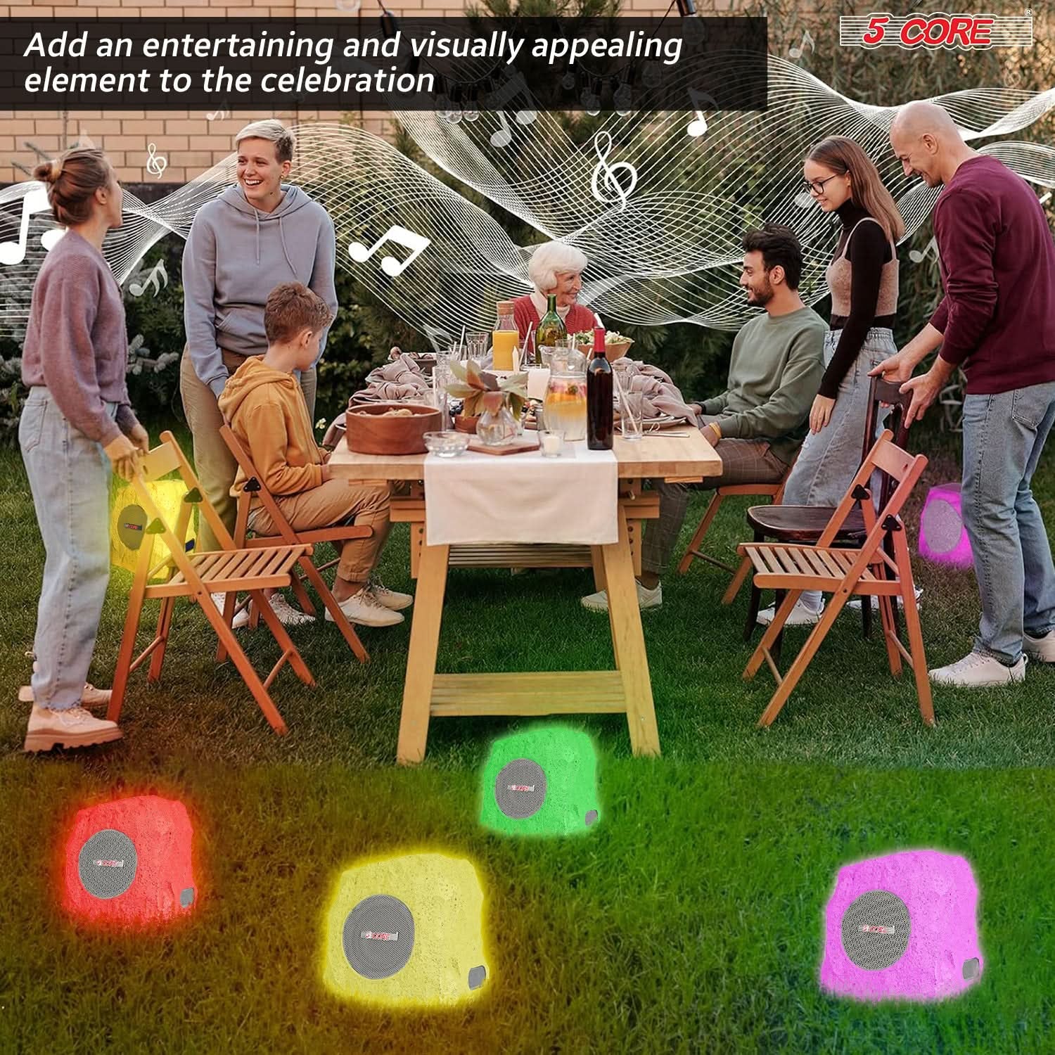 5Core Outdoor Wireless Bluetooth Rock Shape Speaker
