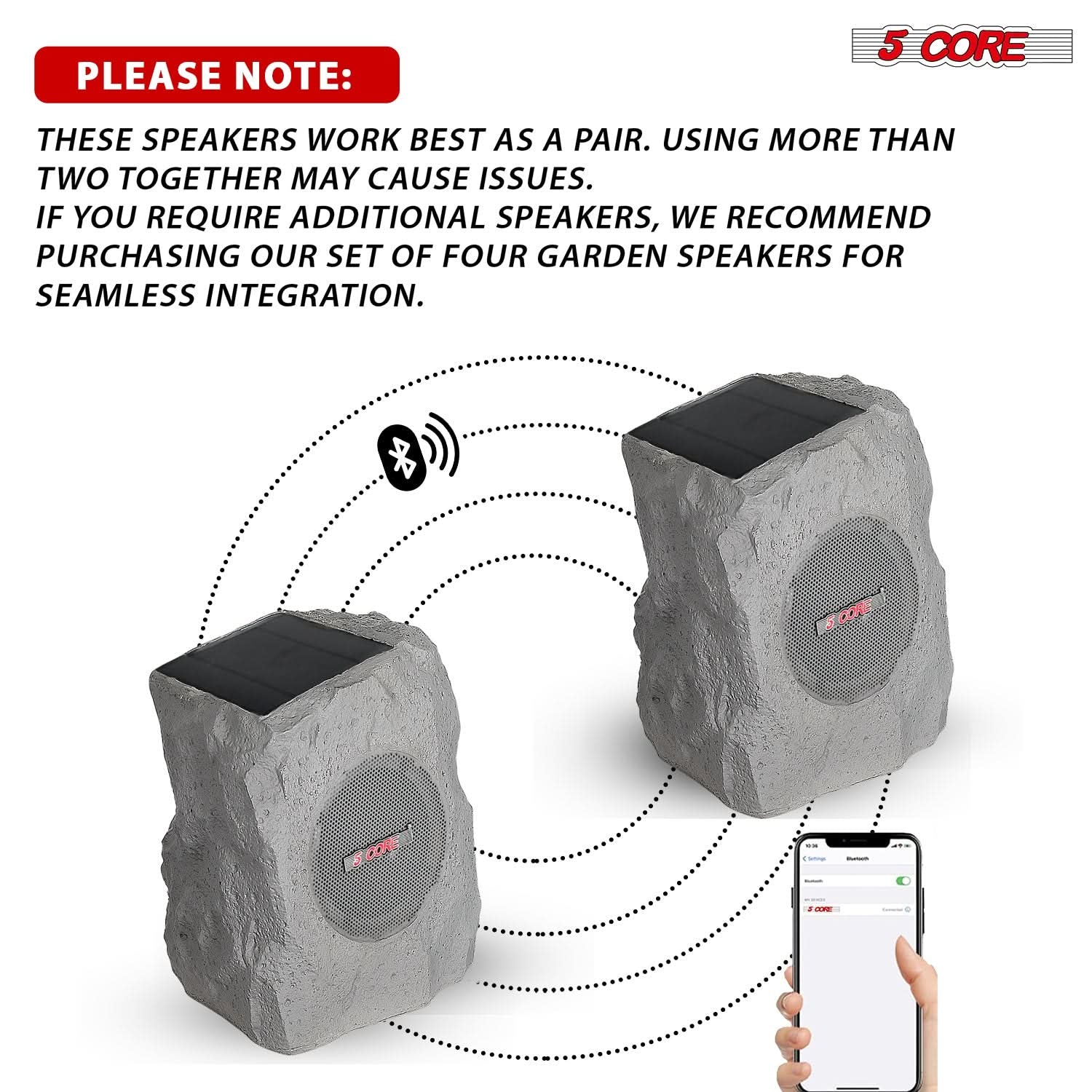 5Core Outdoor Wireless Bluetooth Rock Shape Speaker
