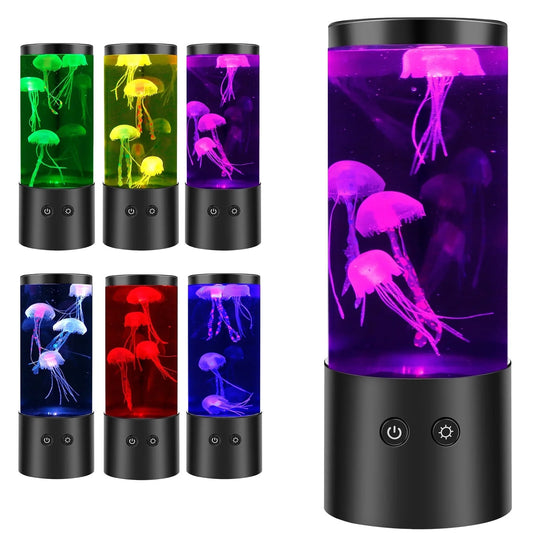 LED Jellyfish Lamp with 7 Colors Jellyfish Night Light Fantasy Jellyfish Aquarium Lamp Decorative Jellyfish Tank Mood Lights for Home Office