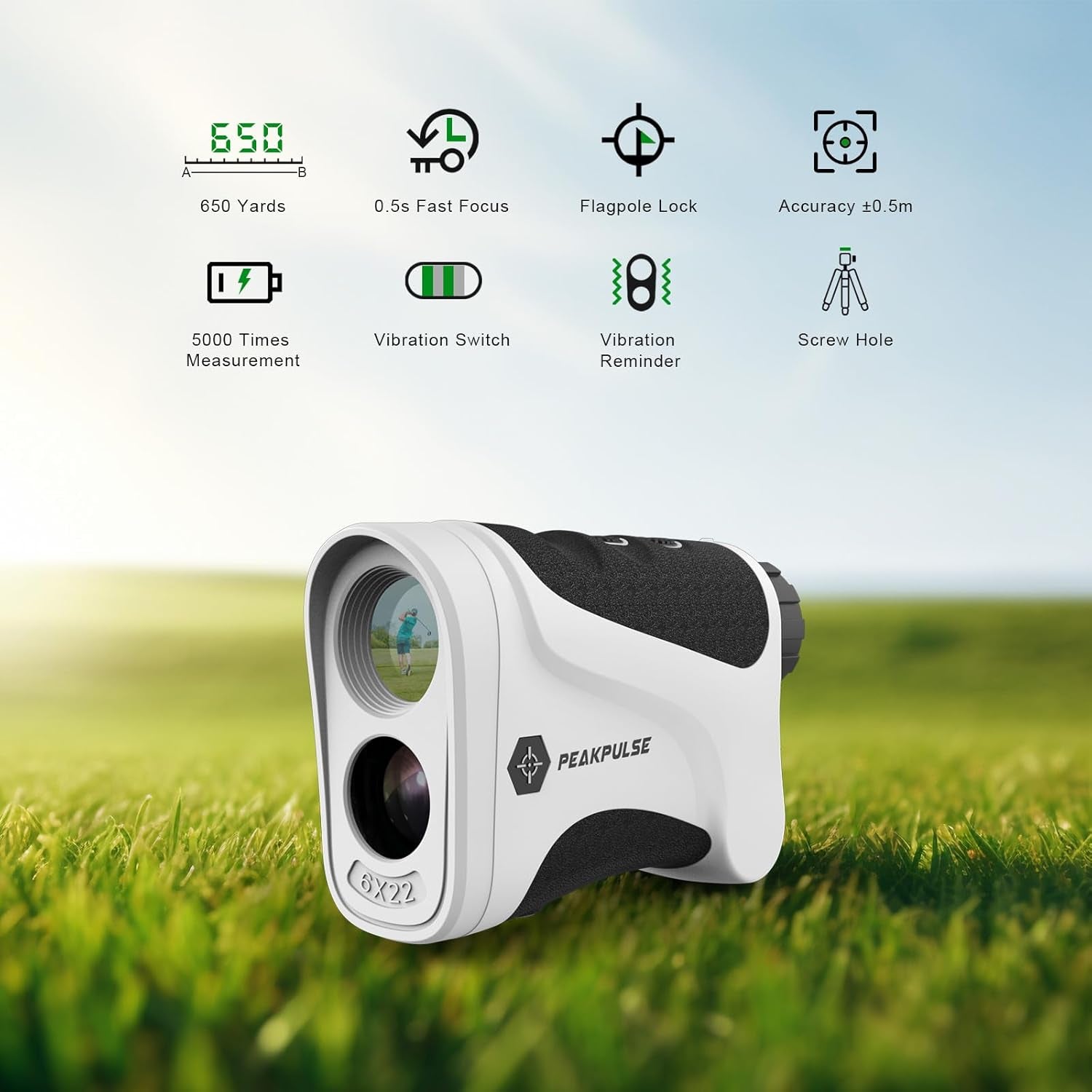 Golf, Camping Rangefinder 650 1400 1700 Yards Distance Measurement 6X Magnification 