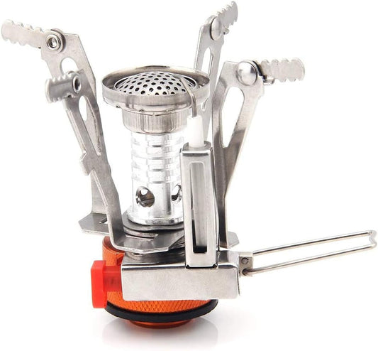 Backpacking Portable Camping Stove with Piezo Ignition Stable Supports Ultralight Stove for Camping Hiking and Backpacking Trips Cooking 