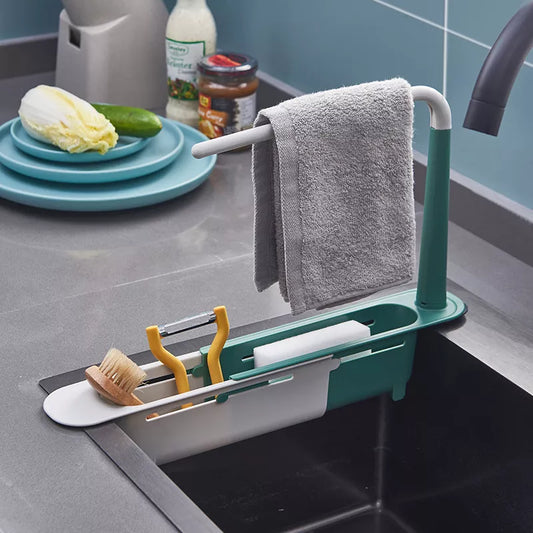 Telescopic Sink Shelf Kitchen Sinks Organizer Soap Sponge Holder and Rack - OP Trading Post