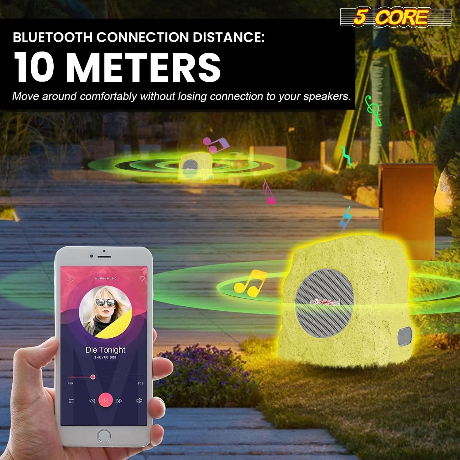 5Core Outdoor Wireless Bluetooth Rock Shape Speaker
