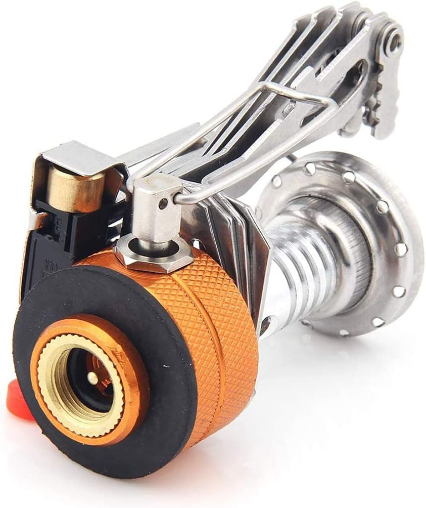 Backpacking Portable Camping Stove with Piezo Ignition Stable Supports Ultralight Stove for Camping Hiking and Backpacking Trips Cooking 