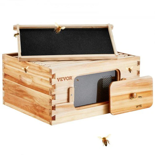VEVOR Bee Hive Deep Box Starter Kit, for Beginners and Pro Beekeepers