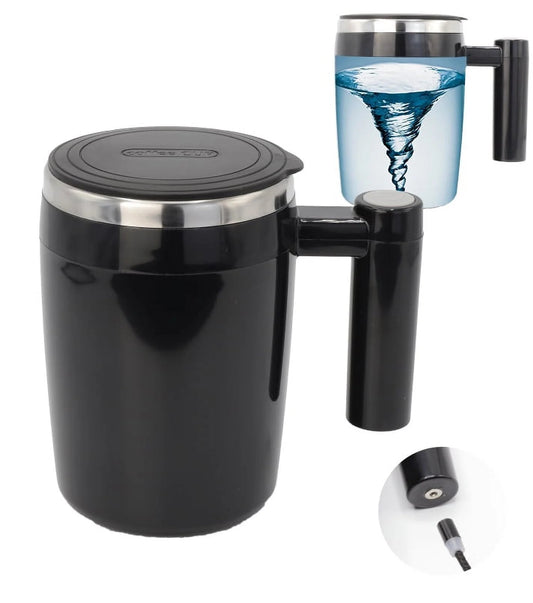 Rechargeable Self Stirring Mug - Magnetic Electric Auto Mixing Stainless Steel Cup